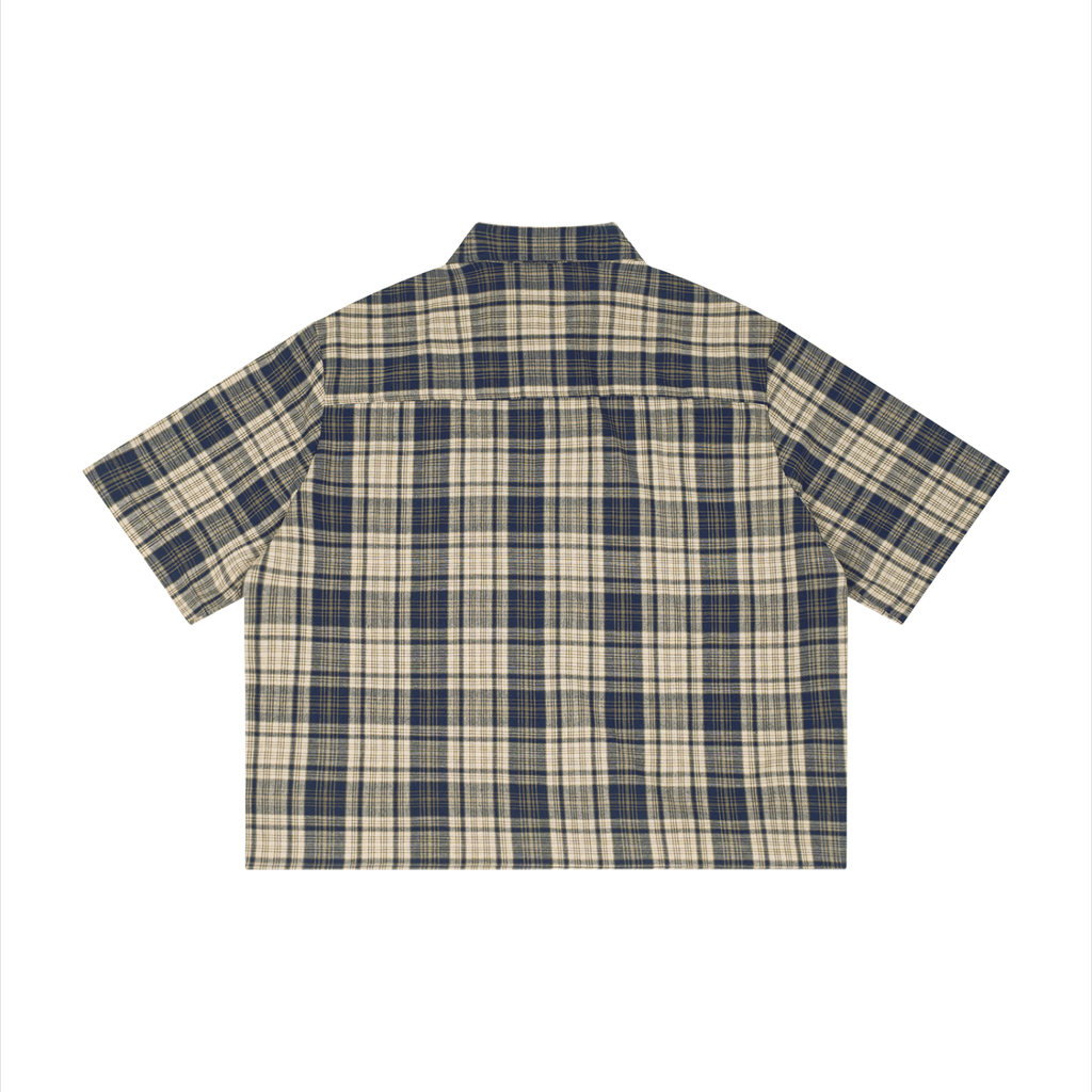 4K Plaid Boxy Short Sleeve Shirt
