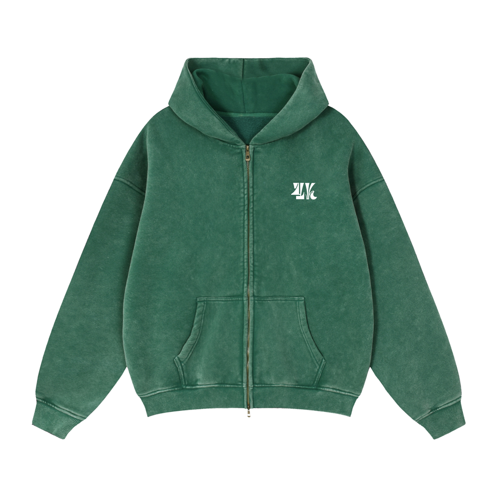 4K Zip-Through Boxy Fleece Hoodie