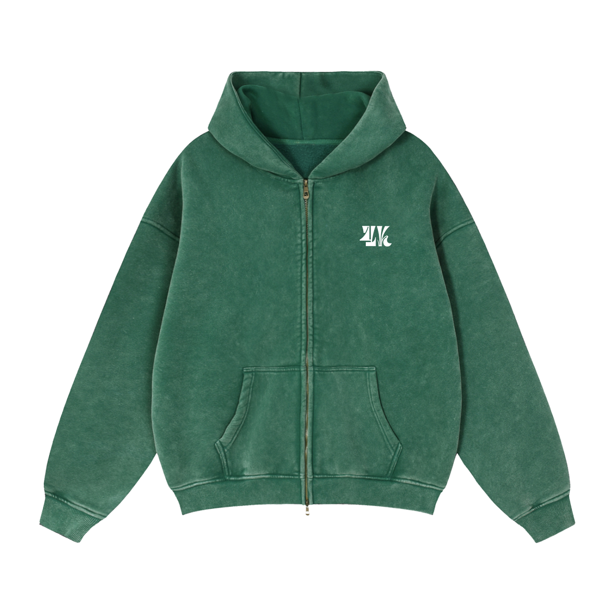 4K Zip-Through Boxy Fleece Hoodie