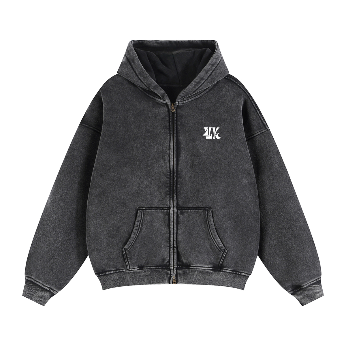 4K Zip-Through Boxy Fleece Hoodie