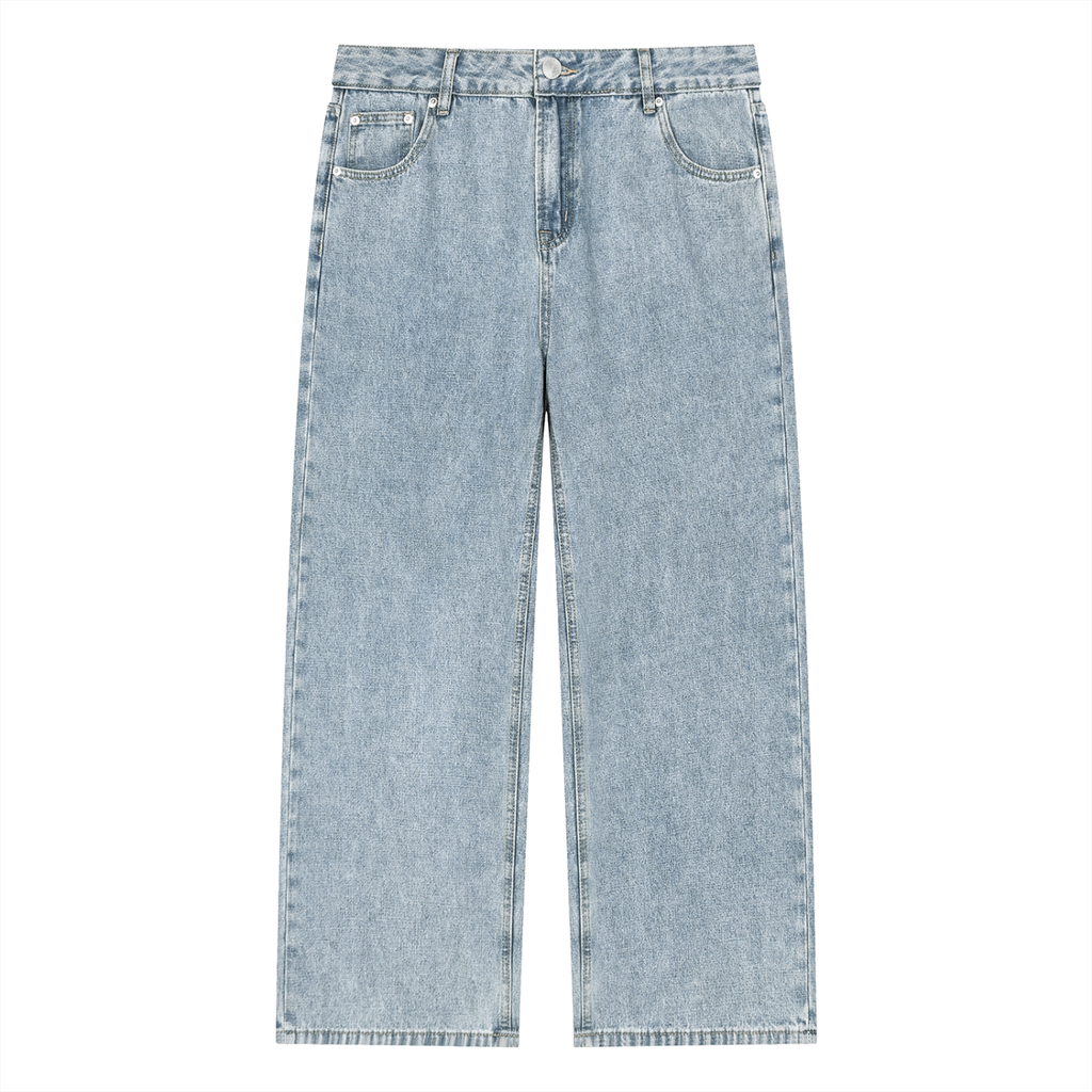 4K Unisex Vintage Wash Straight Leg Jeans