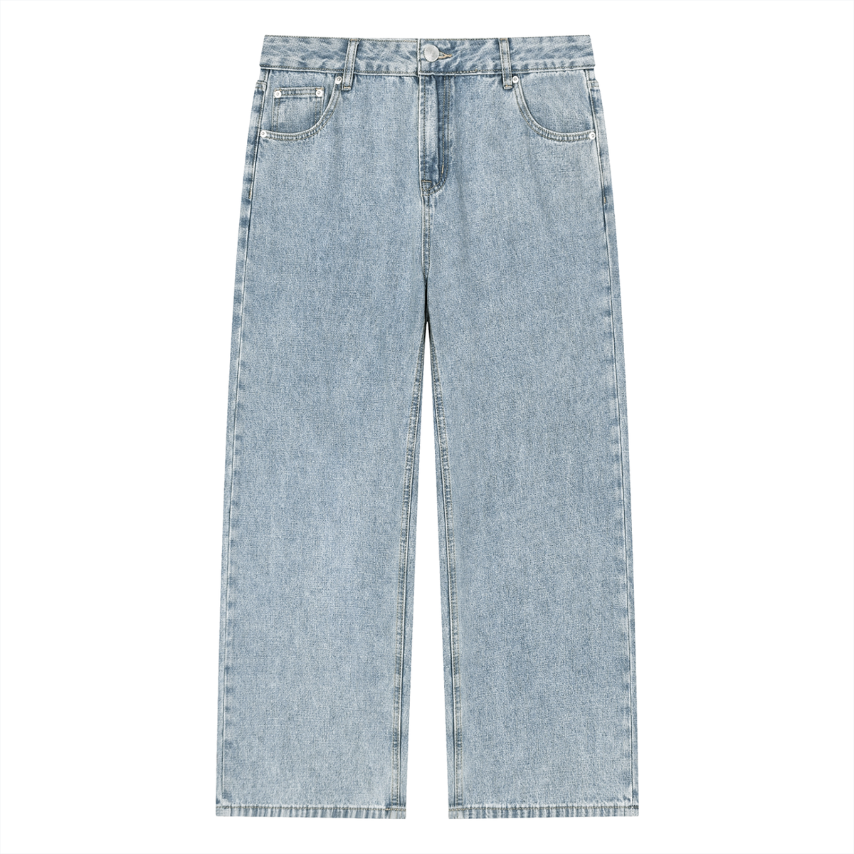 4K Unisex Vintage Wash Straight Leg Jeans