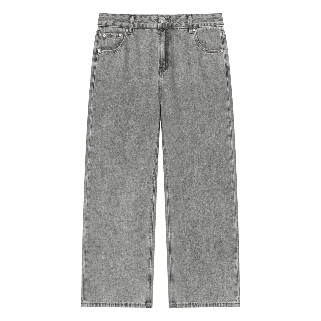 4K Unisex Vintage Wash Straight Leg Jeans