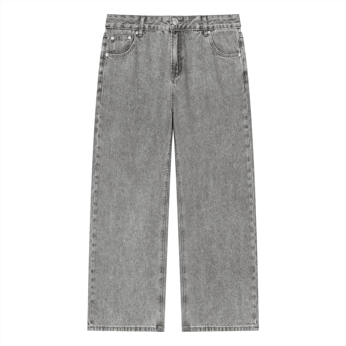 4K Unisex Vintage Wash Straight Leg Jeans