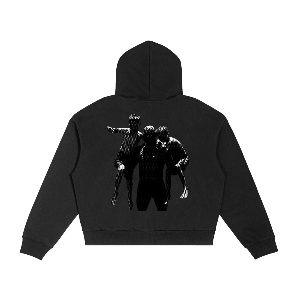 4K Plaid Boxy Zip Hoodie