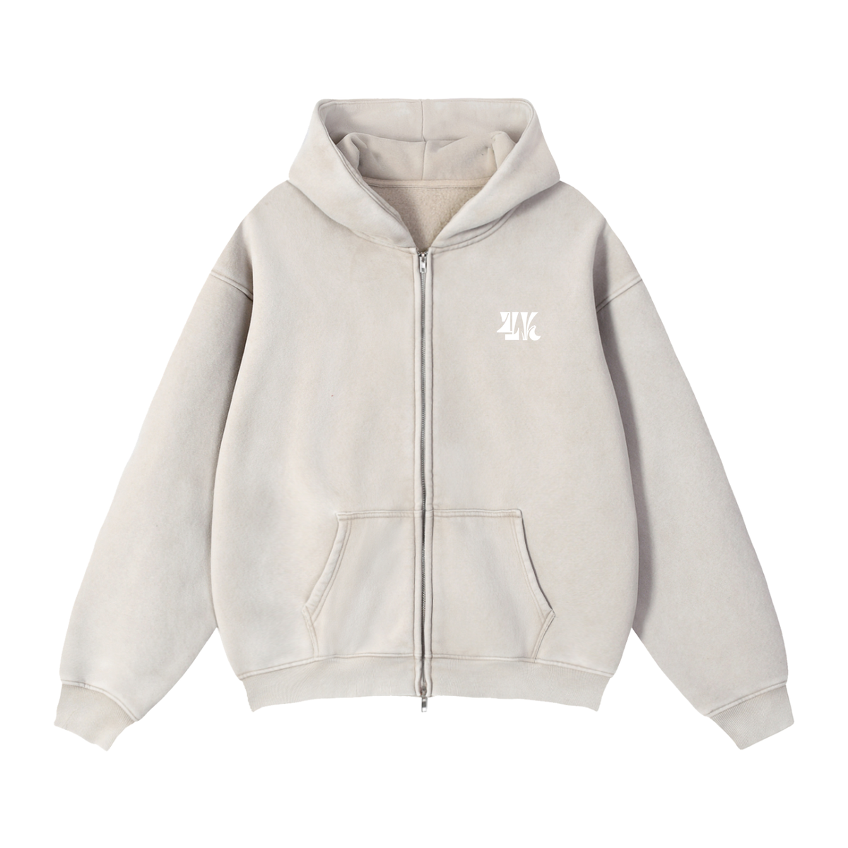 4K Zip-Through Boxy Fleece Hoodie