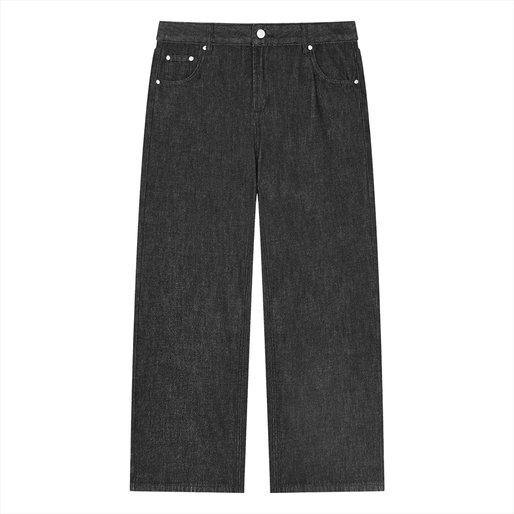 4K Unisex Vintage Wash Straight Leg Jeans