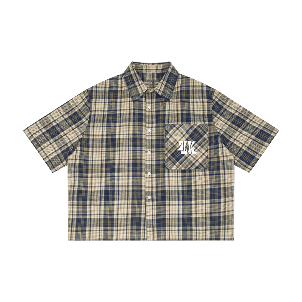 4K Plaid Boxy Short Sleeve Shirt