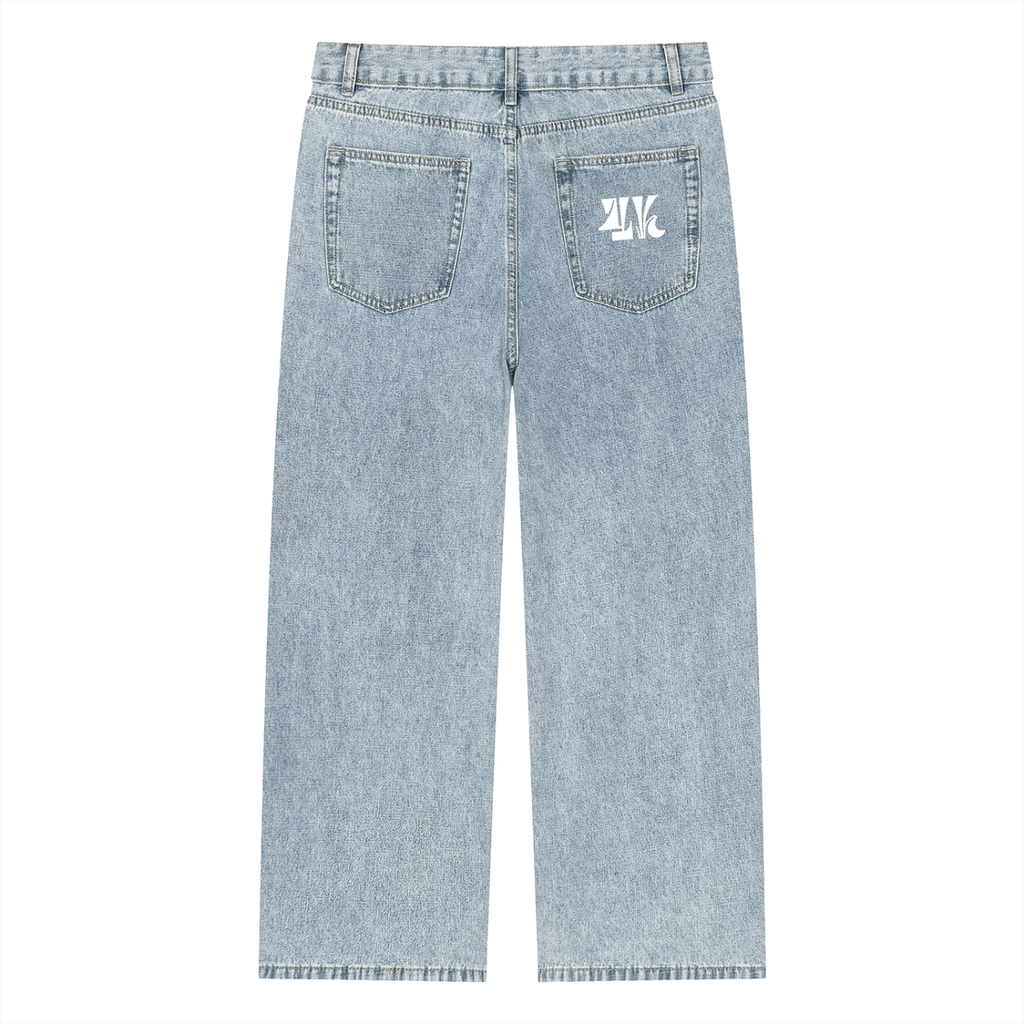 4K Unisex Vintage Wash Straight Leg Jeans