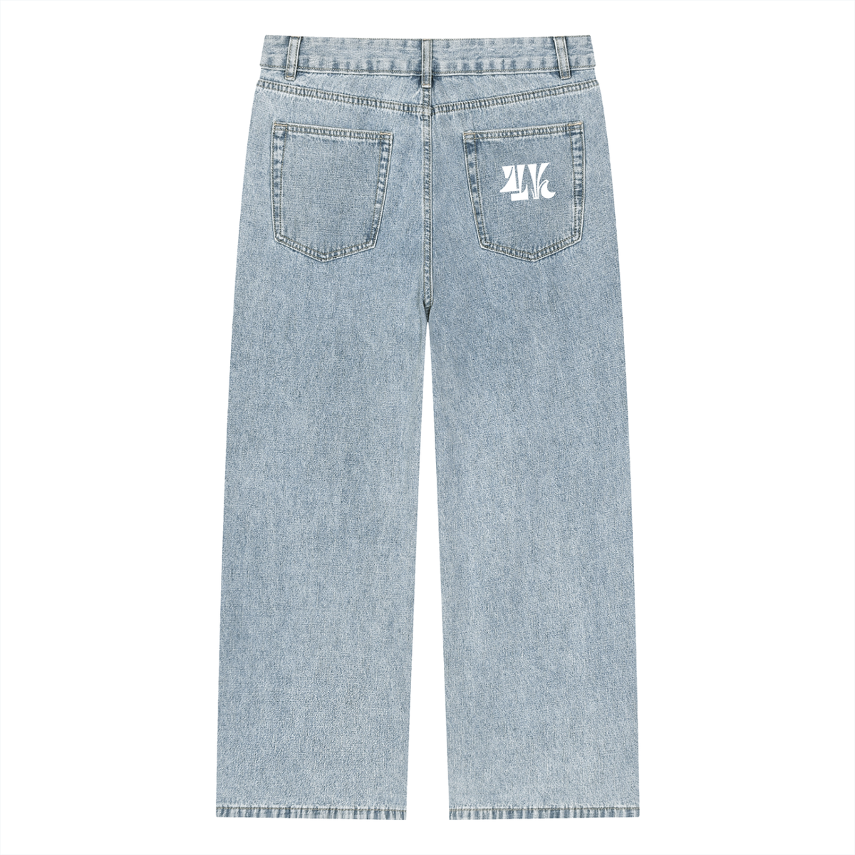 4K Unisex Vintage Wash Straight Leg Jeans