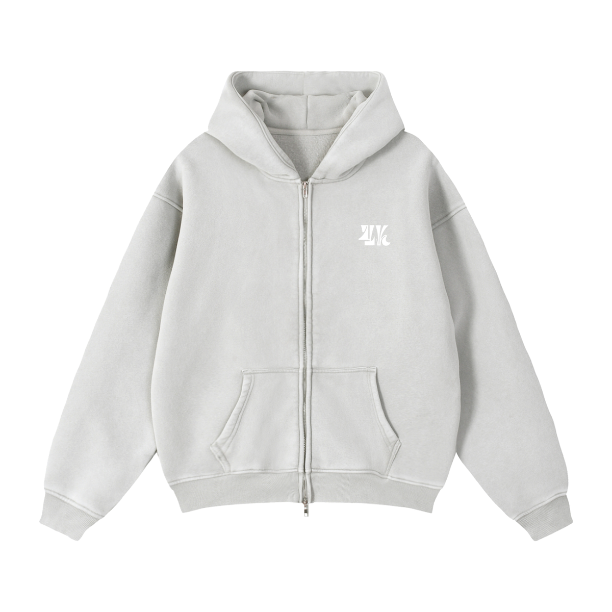 4K Zip-Through Boxy Fleece Hoodie